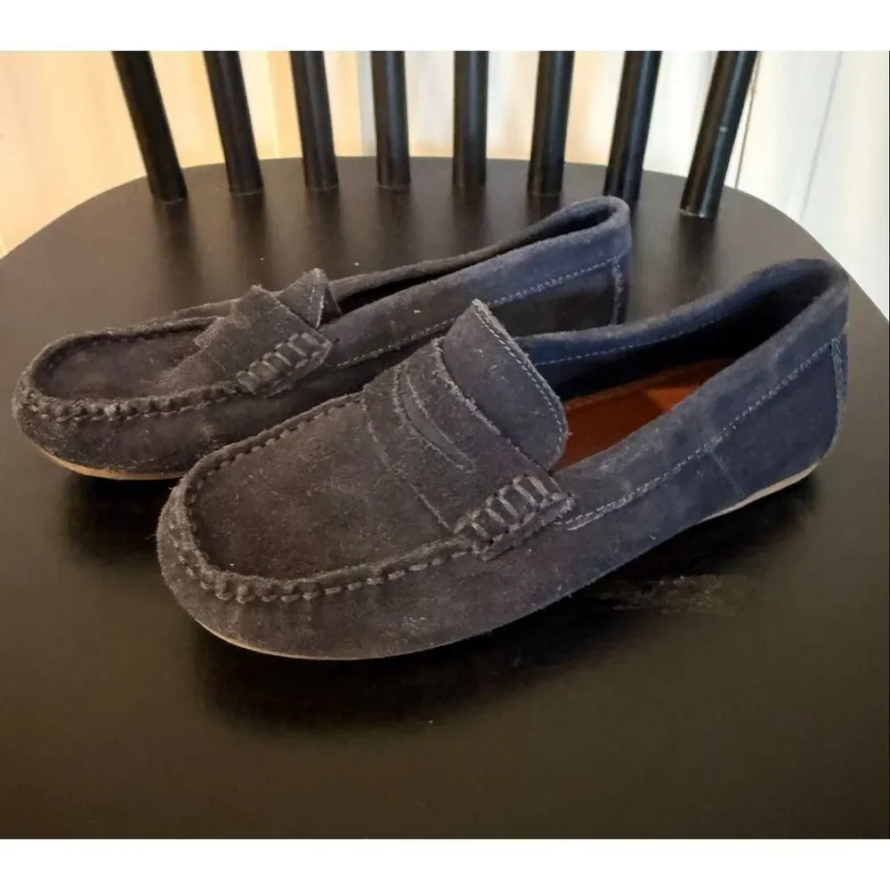 Zara navy blue suede loafers size 32/1 kids